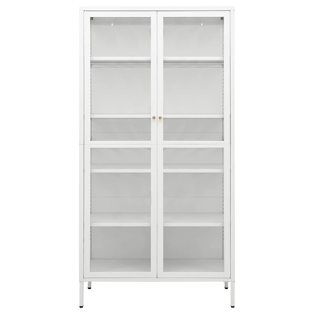 Vitrine 90x40x180 cm vidro temperado e aço branco