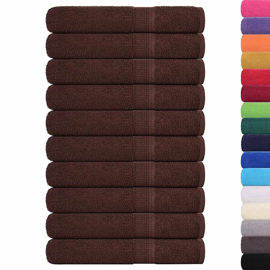 Toalhas de sauna frogn 10 pcs 80x200 cm 360 g/m² castanho