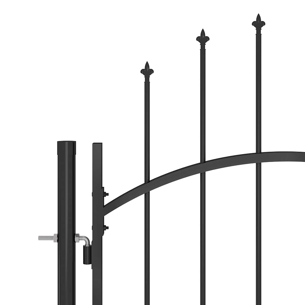 Portão de cerca de jardim woerden com topo em forma de lança, 5x1,75 m, preto