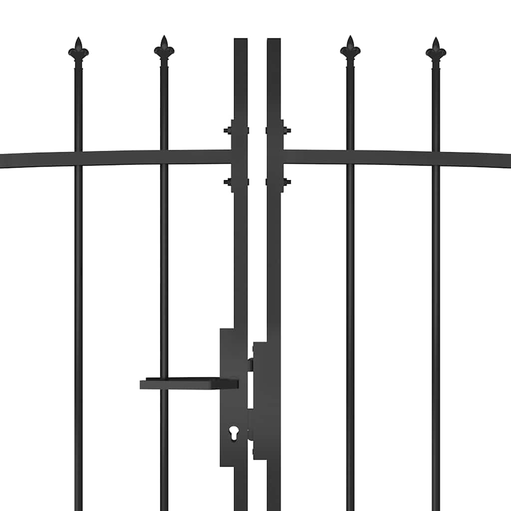 Portão de cerca de jardim woerden com topo em forma de lança, 5x1,75 m, preto