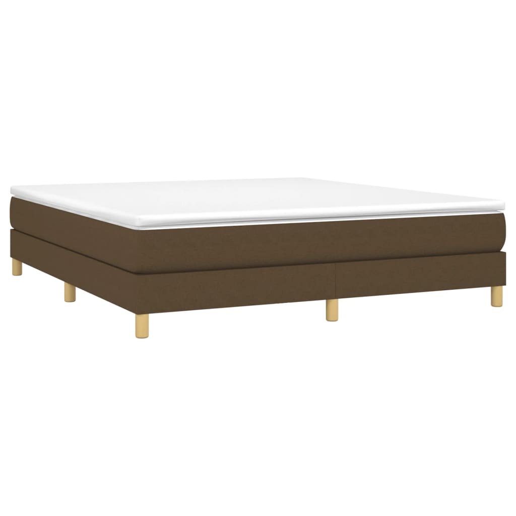 Estrutura de cama com molas 160x200 cm tecido castanho-escuro