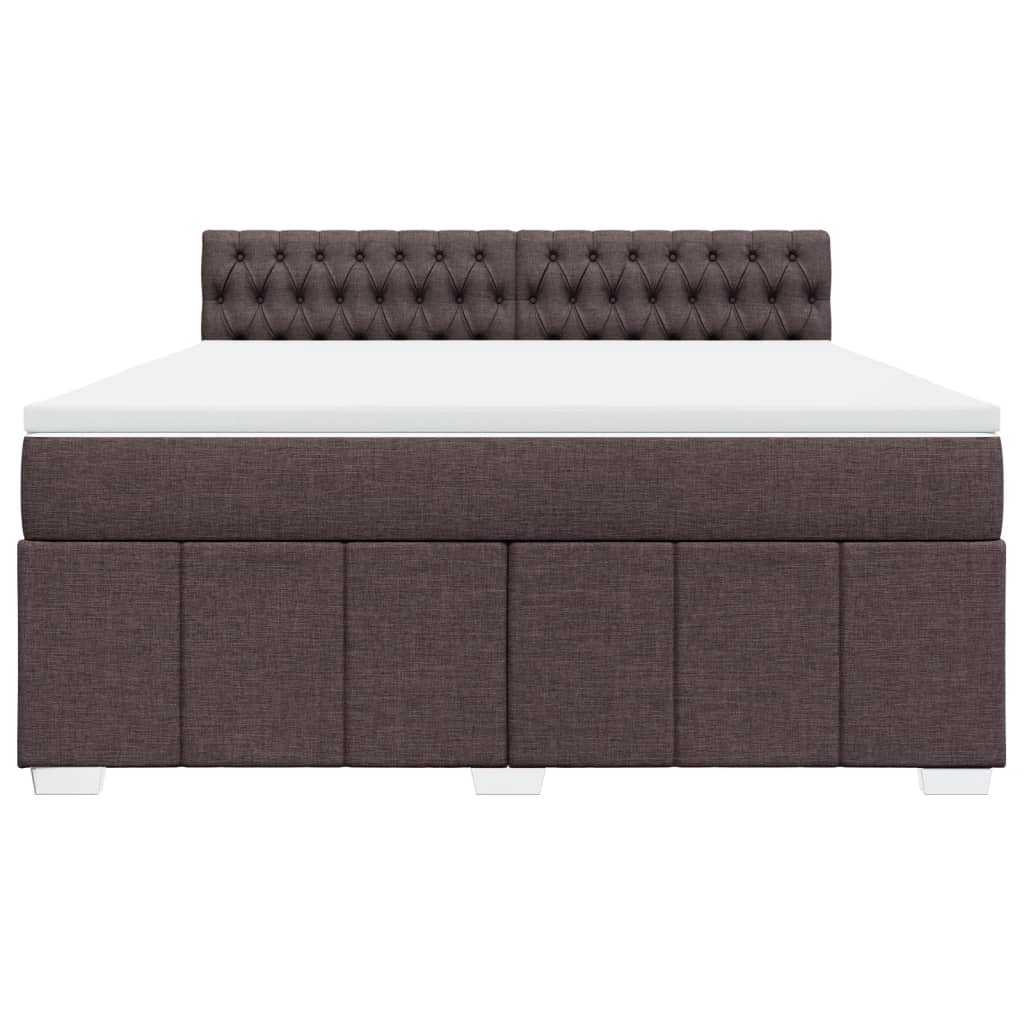 Cama com molas/colchão 180x200 cm tecido castanho-escuro