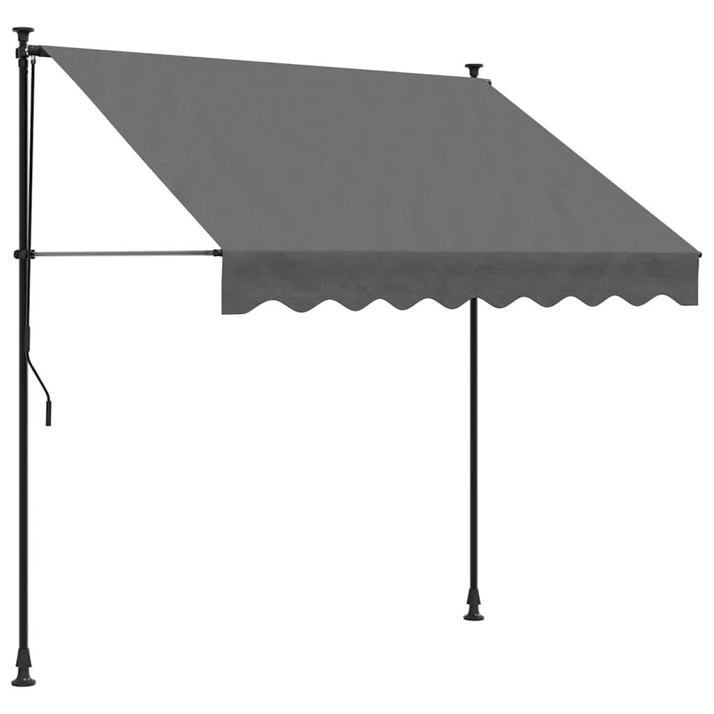 Toldo retrátil 200x150 cm tecido e aço antracite