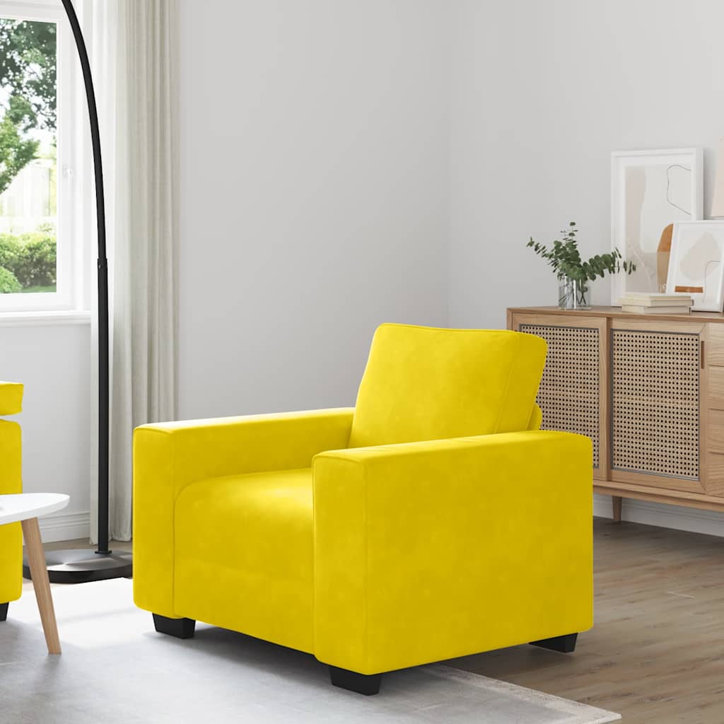 Poltrona 100x77x82 cm veludo amarelo