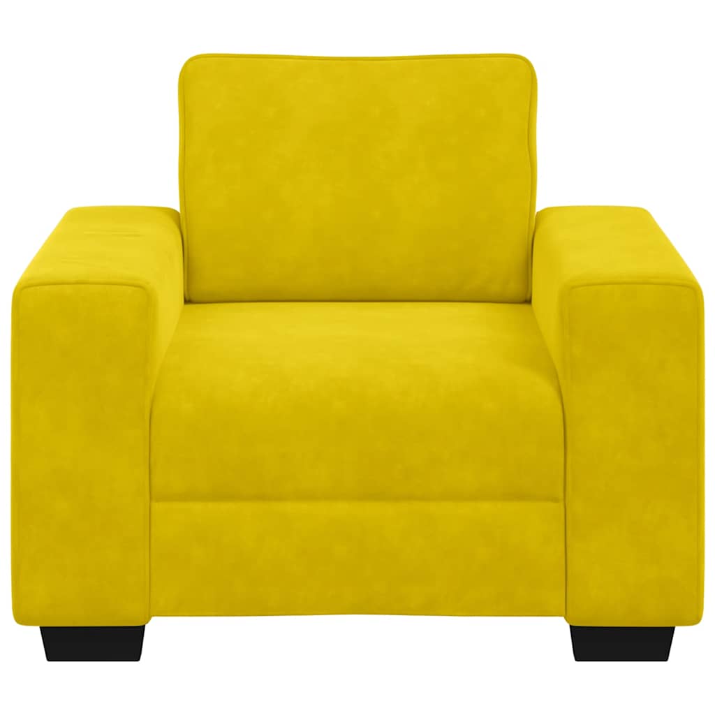 Poltrona 100x77x82 cm veludo amarelo