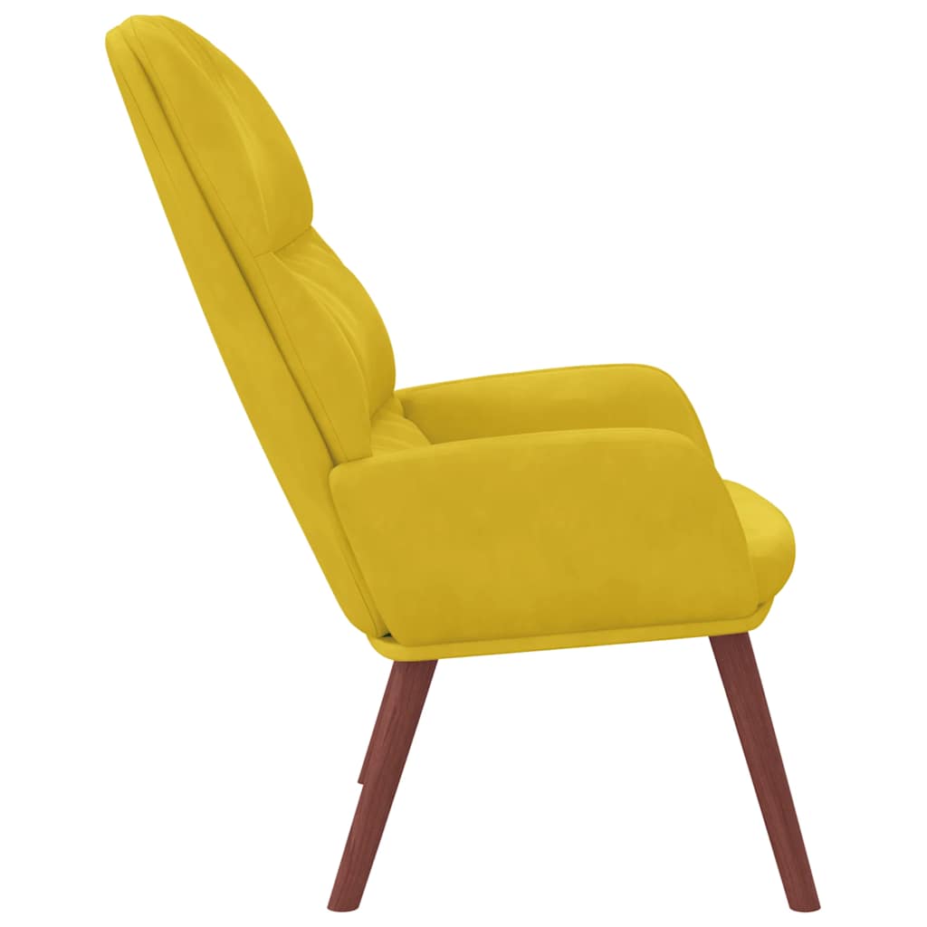 Cadeira de descanso veludo amarelo