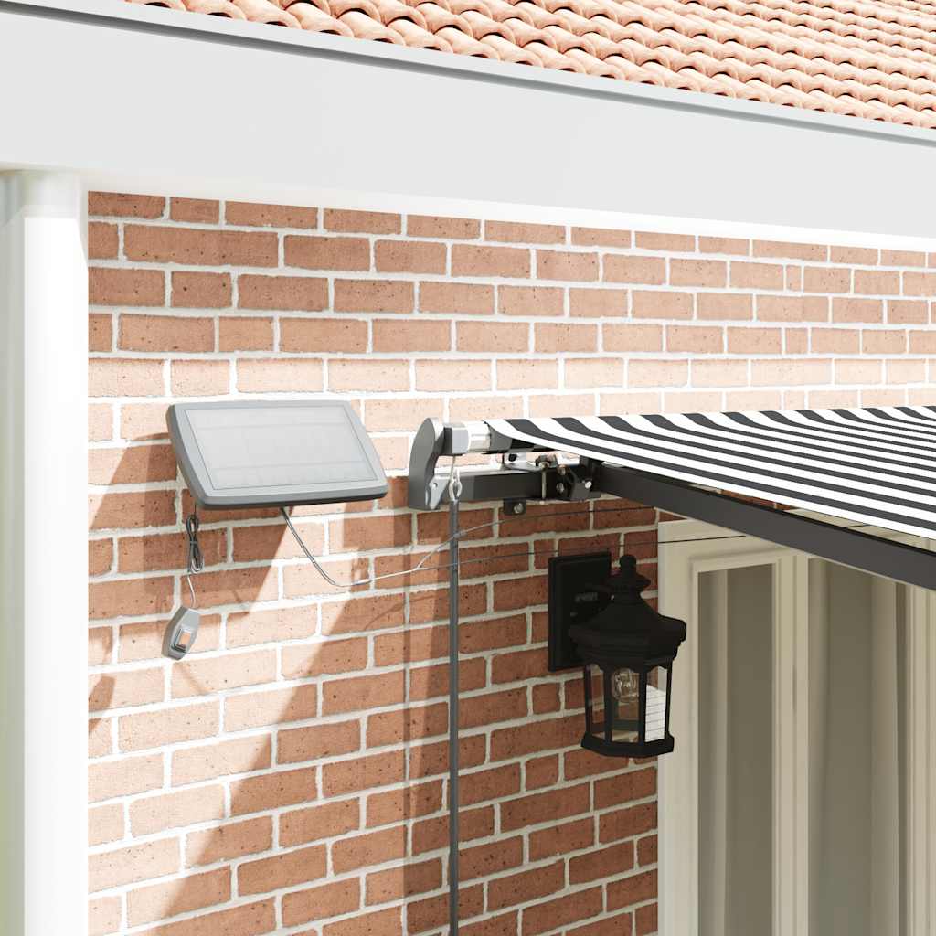 Toldo retrátil manual com luzes leds 600x300cm antracite/branco