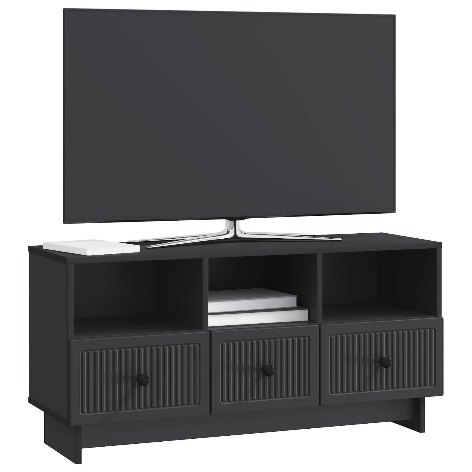 Gabinete para TV preto 102 x 34,5 x 50 cm derivados de madeira