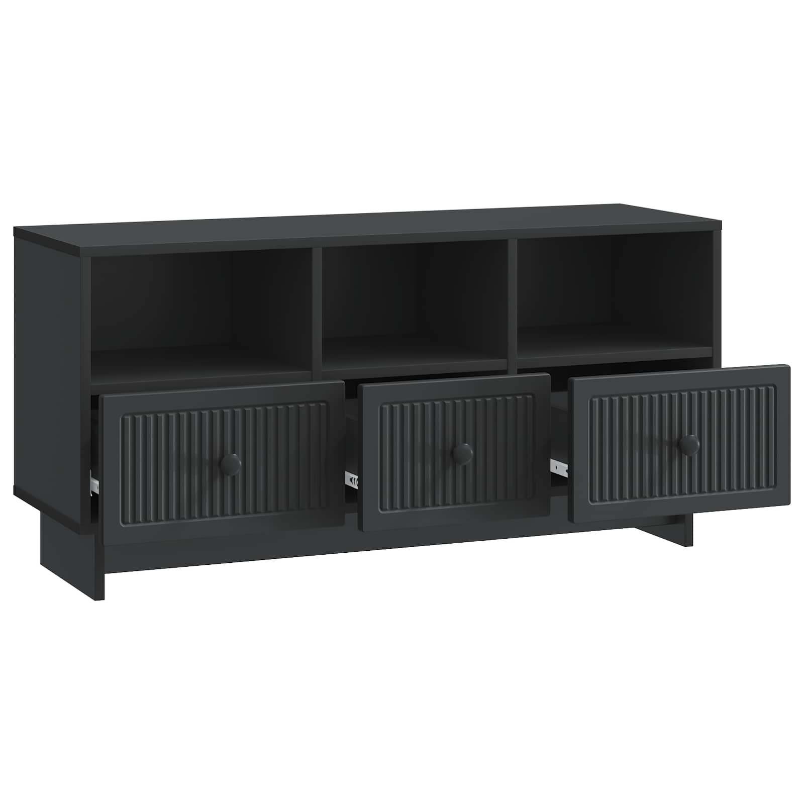 Gabinete para TV preto 102 x 34,5 x 50 cm derivados de madeira