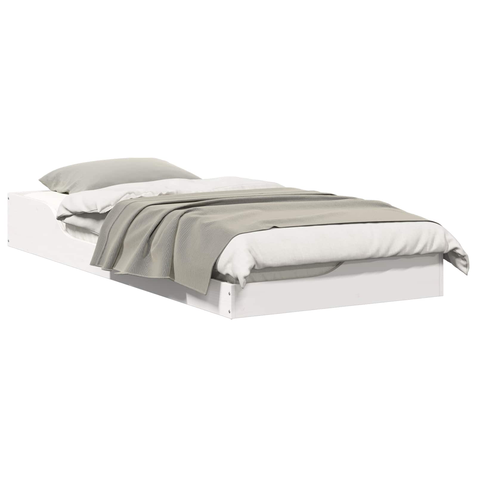 Estrutura da cama branco 90 x 200 cm madeira de pinheiro sólida