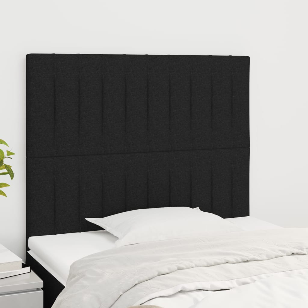 Cabeceira preta 100x5x118/128 cm tecido