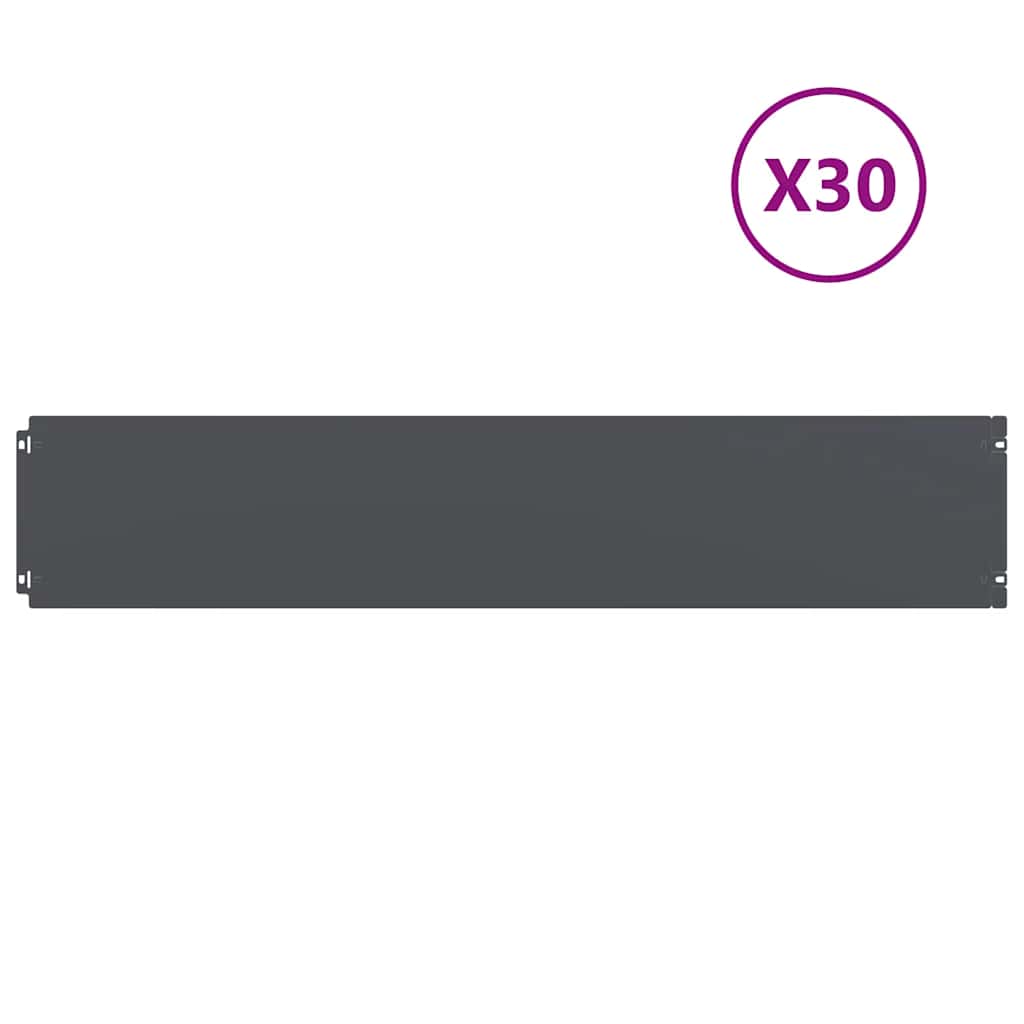 Orlas de relva 30 pcs antracite 20x103 cm aço laminado a frio
