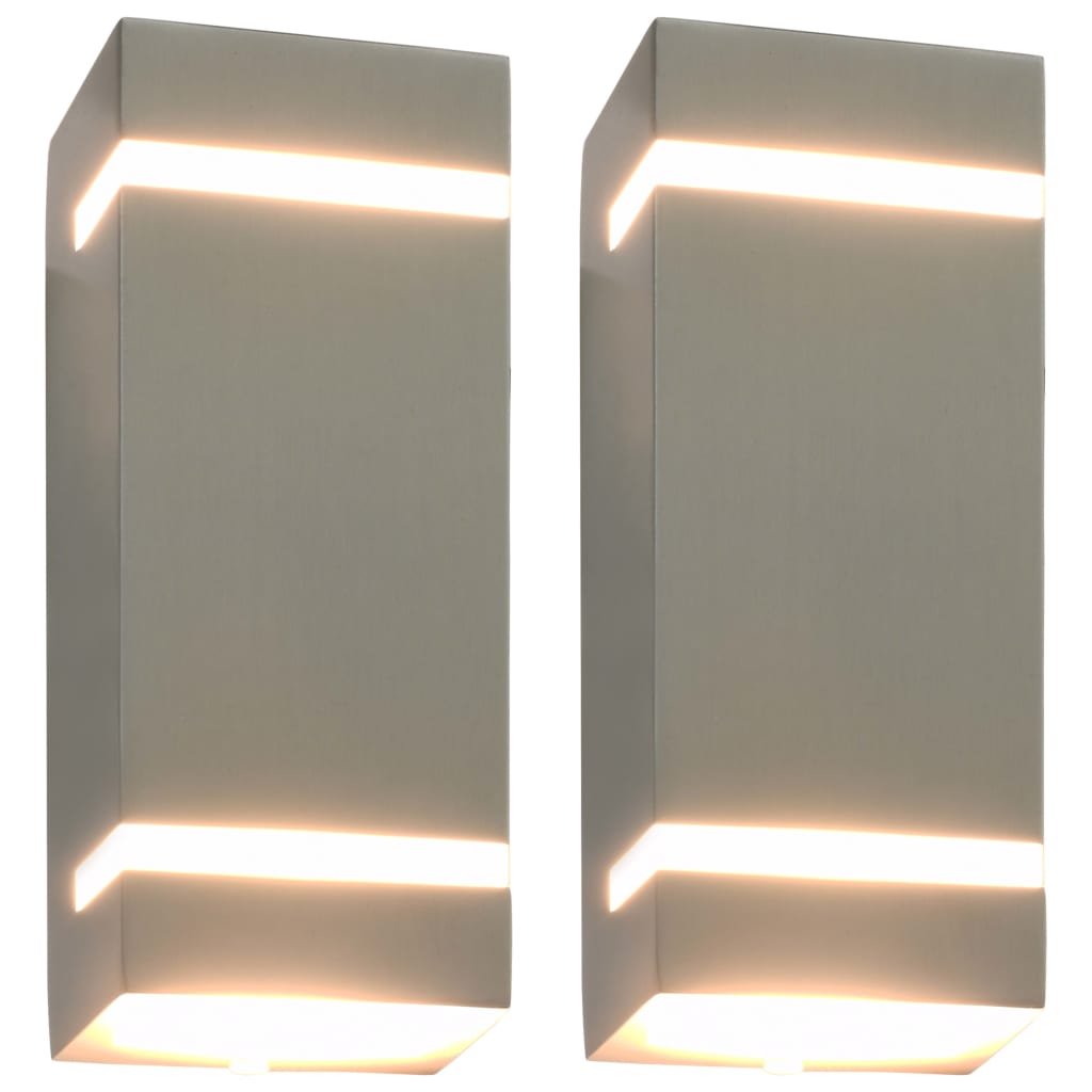 Candeeiros de parede exterior 2 pcs 35 w retangular prateado