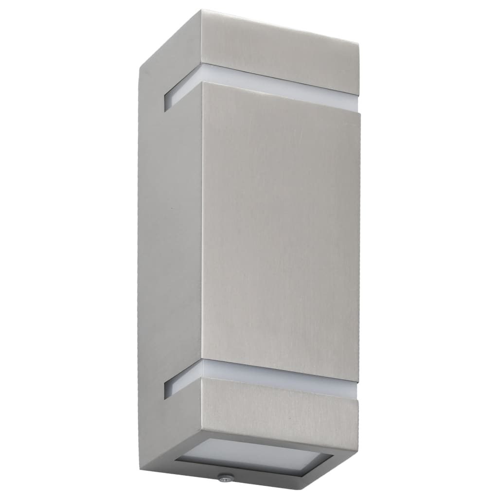 Candeeiros de parede exterior 2 pcs 35 w retangular prateado