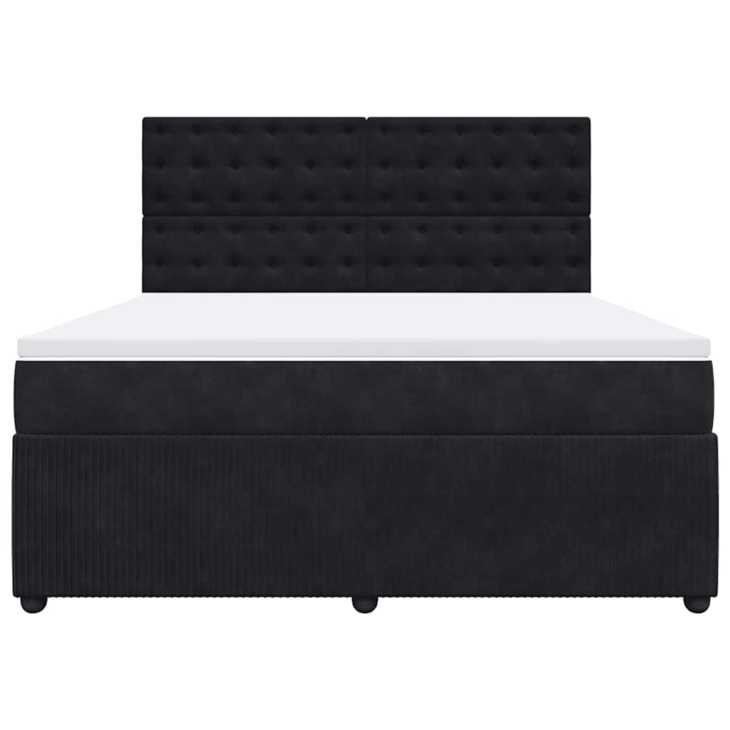 Cama com molas/colchão 180x200 cm veludo preto