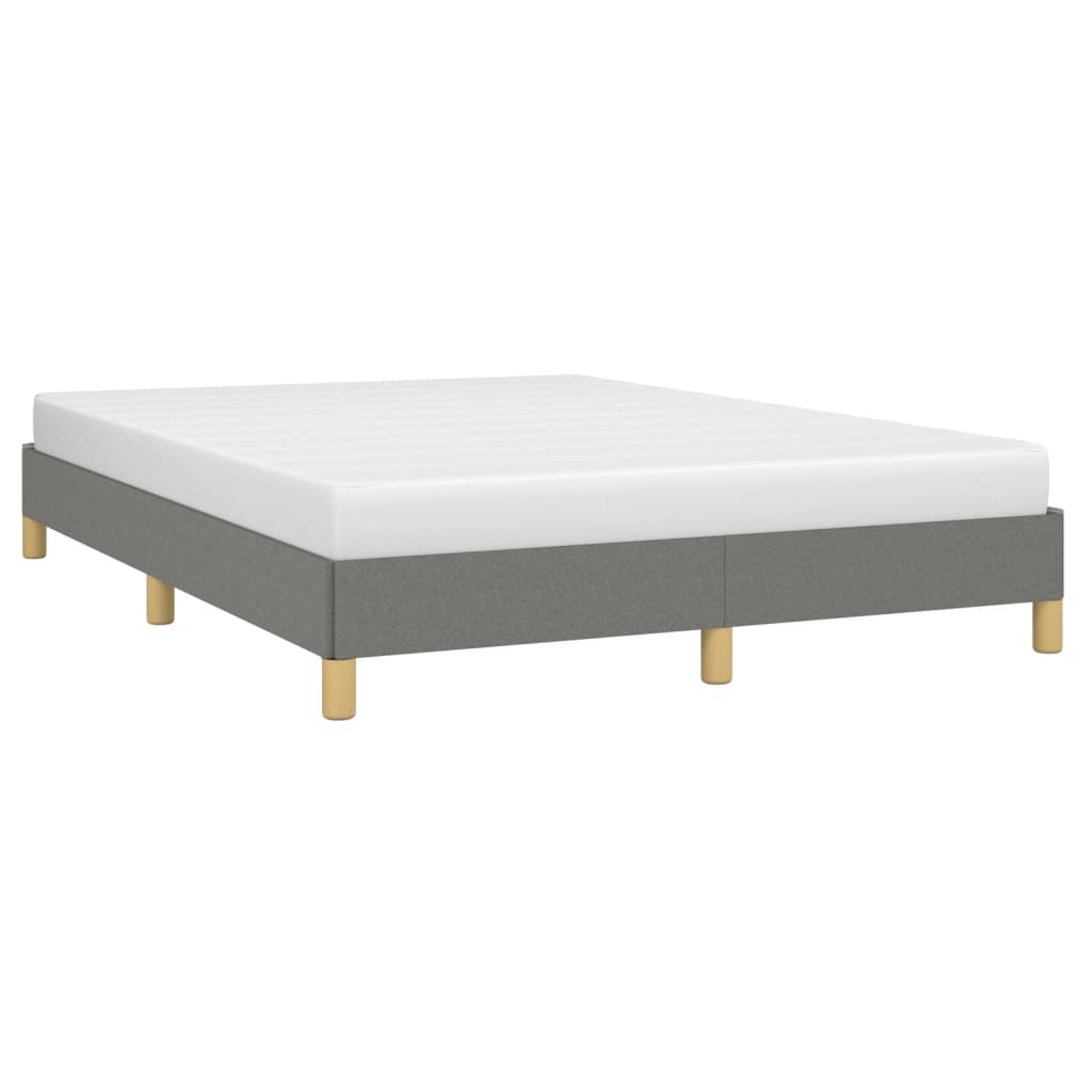 Estrutura de cama sem colchão 140x190 cm tecido cinzento-escuro