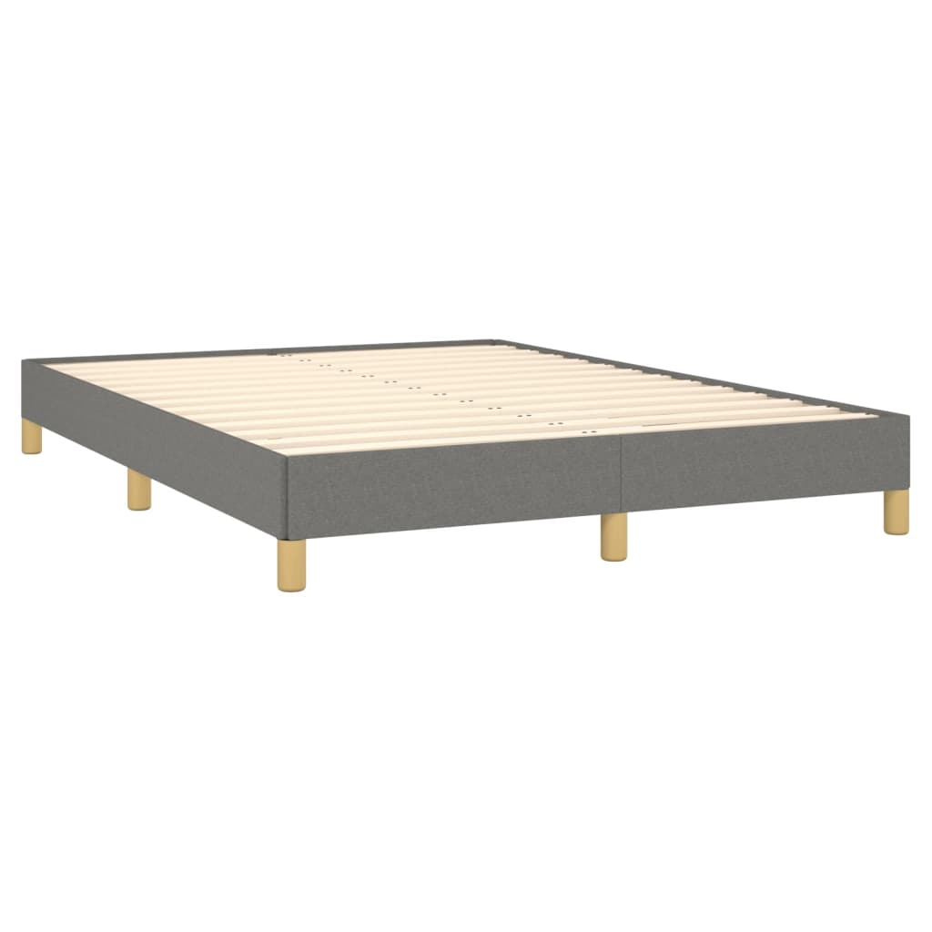 Estrutura de cama sem colchão 140x190 cm tecido cinzento-escuro