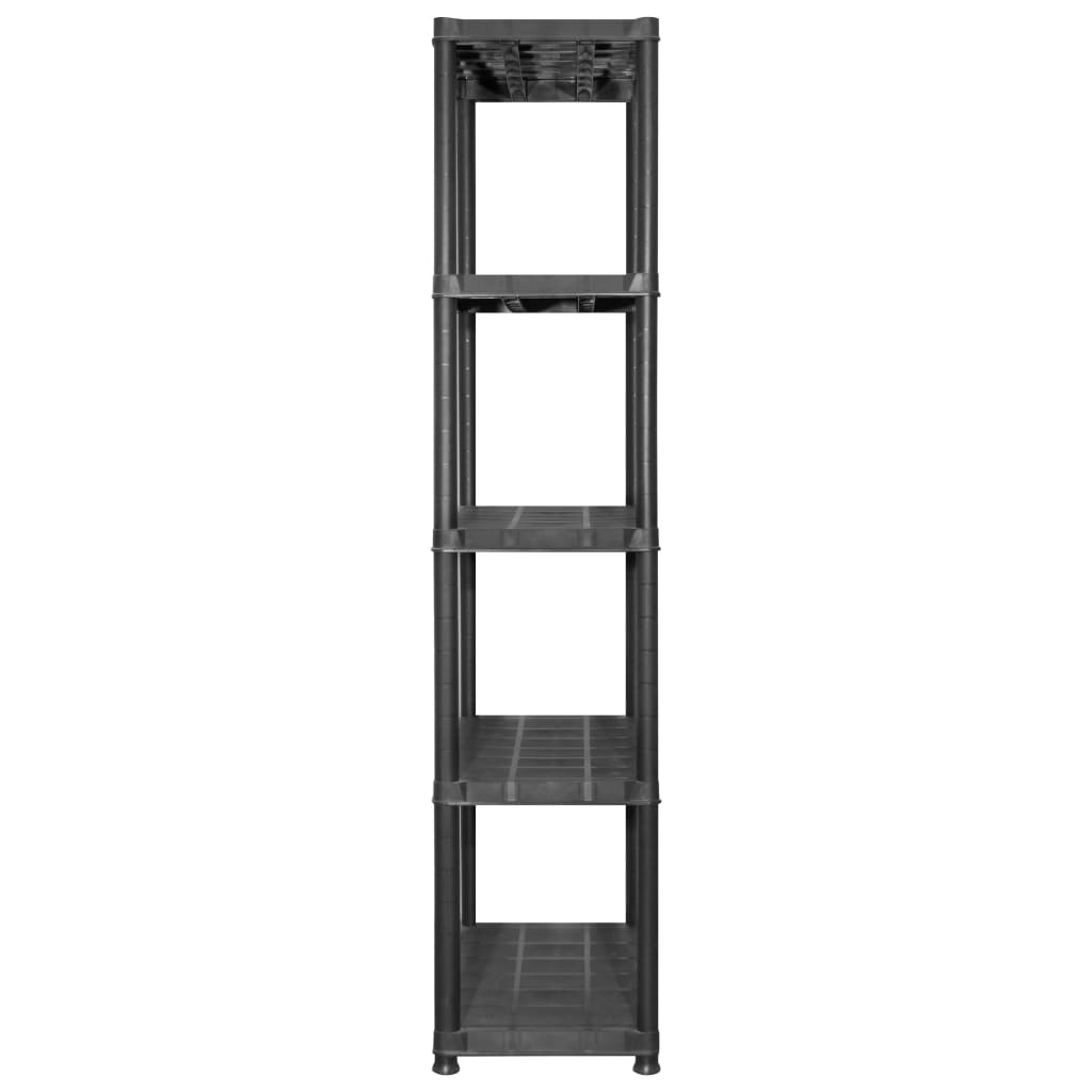 Unidade com 5 prateleiras 284x38x170 cm plástico preto