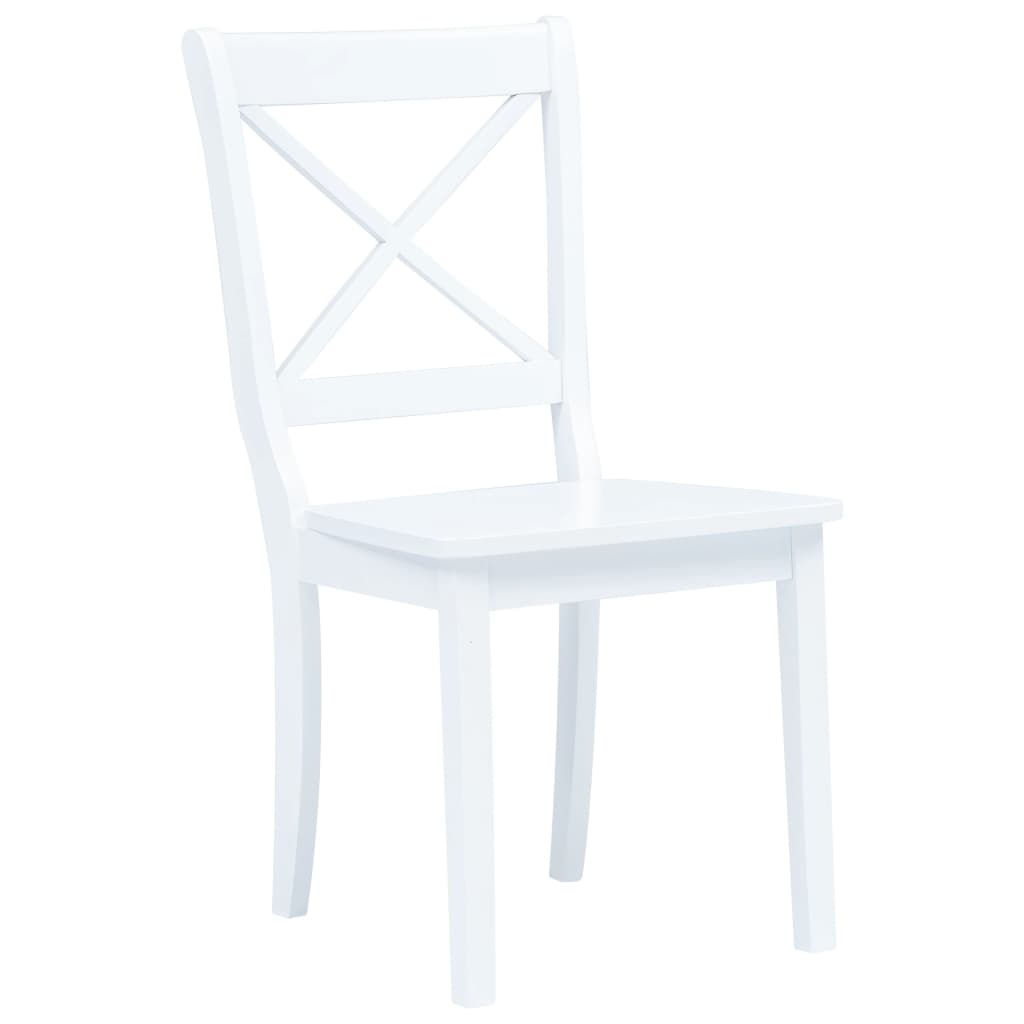 5 Pcs conjunto de jantar madeira seringueira maciça branco