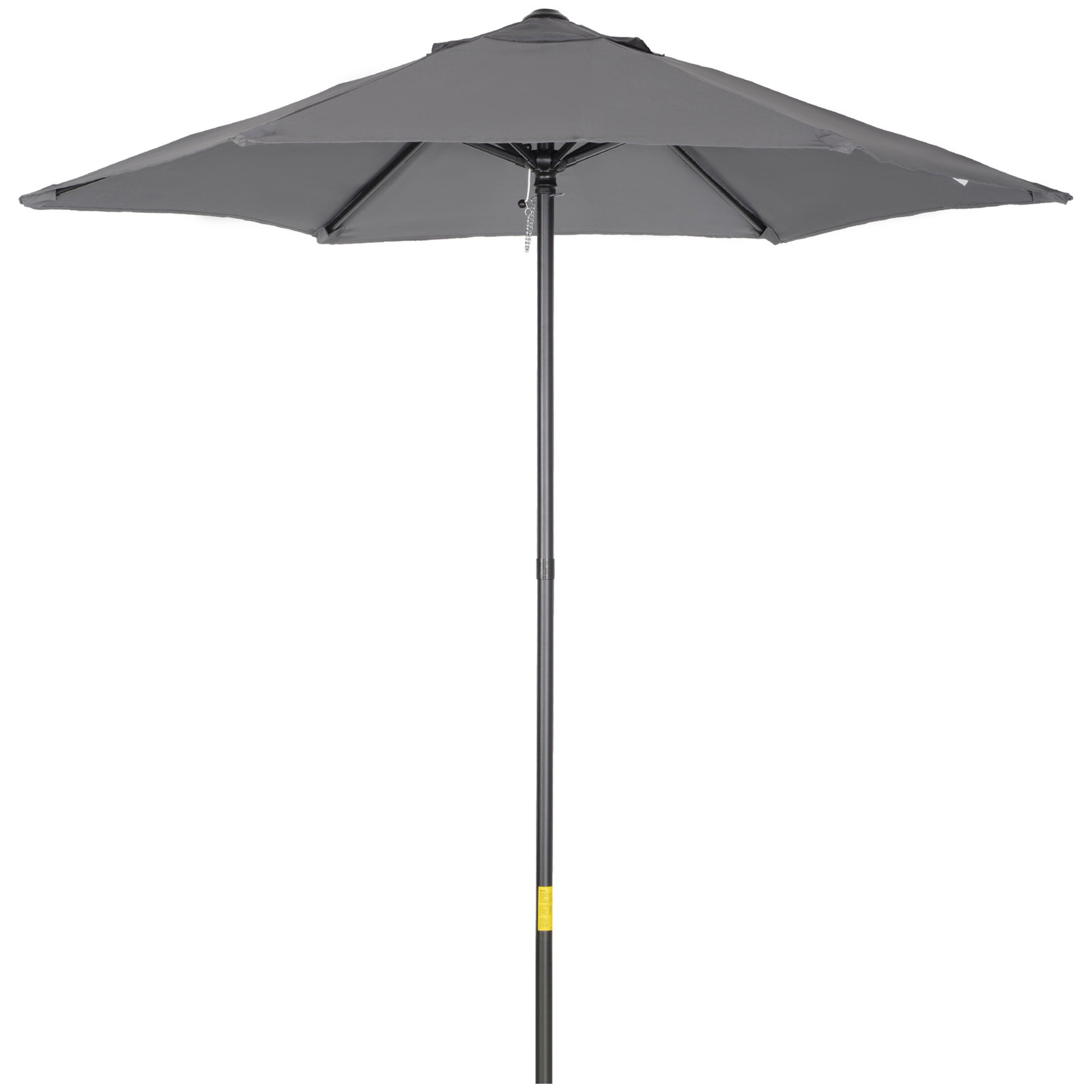 Chapéu de sol para terraço exterior com cobertura ventilada e mastro desmontável de alumínio para jardim e pátio cinzento escuro