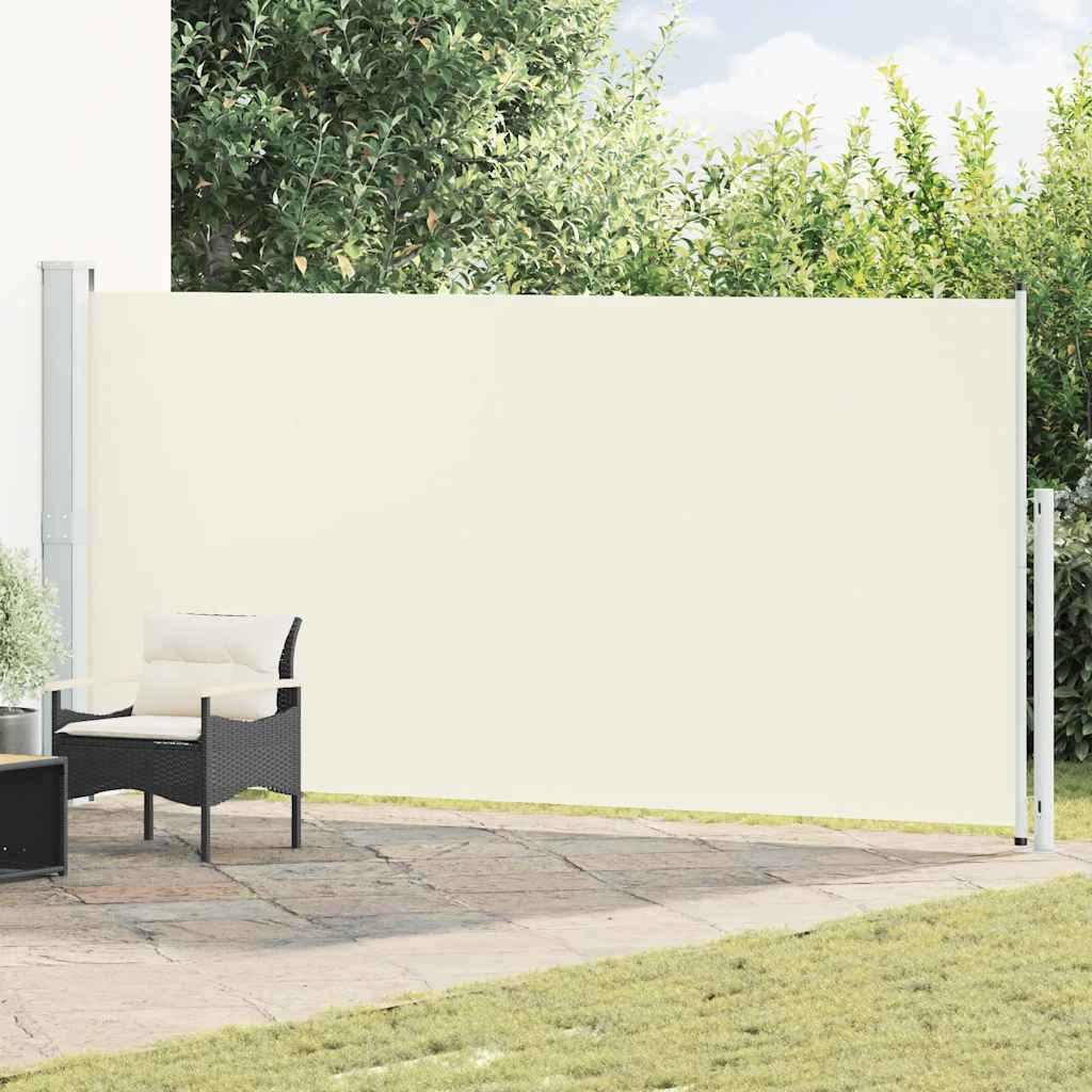 Toldo lateral retrátil para pátio 180x500 cm creme