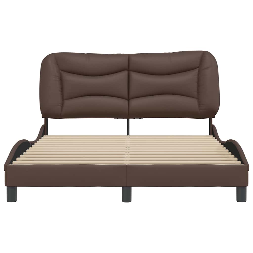 Estrutura de cama sem colchão hvar couro artificial 140x190cm castanho