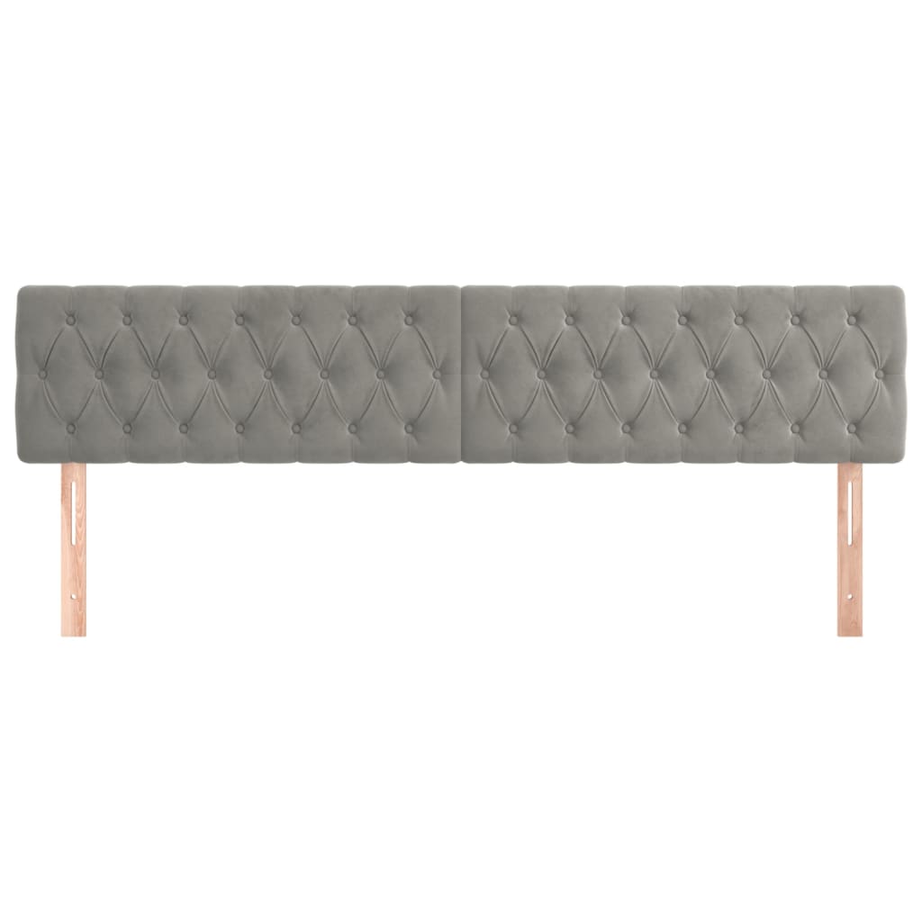 Cabeceiras cinzento-claro 200x7x78/88 cm veludo