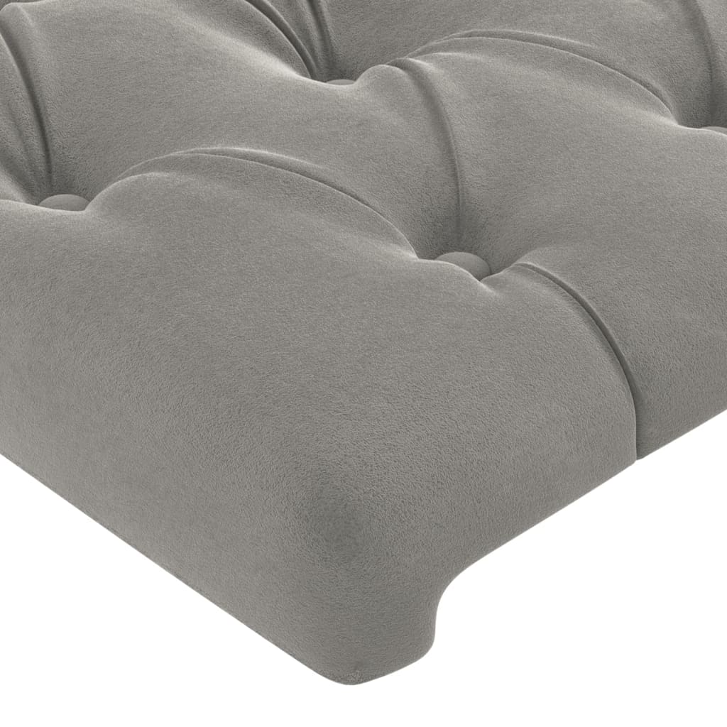Cabeceiras cinzento-claro 200x7x78/88 cm veludo