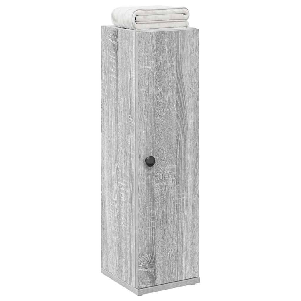 Móvel p/ casa banho c/ suporte rolos 20,5x22x72 cm sonoma cinza