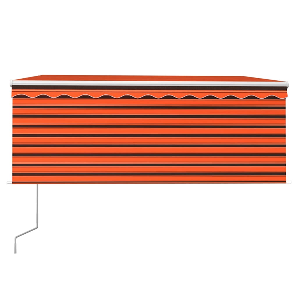 Toldo autom. estore/LED/sensor vento 3,5x2,5 m laranja/castanho