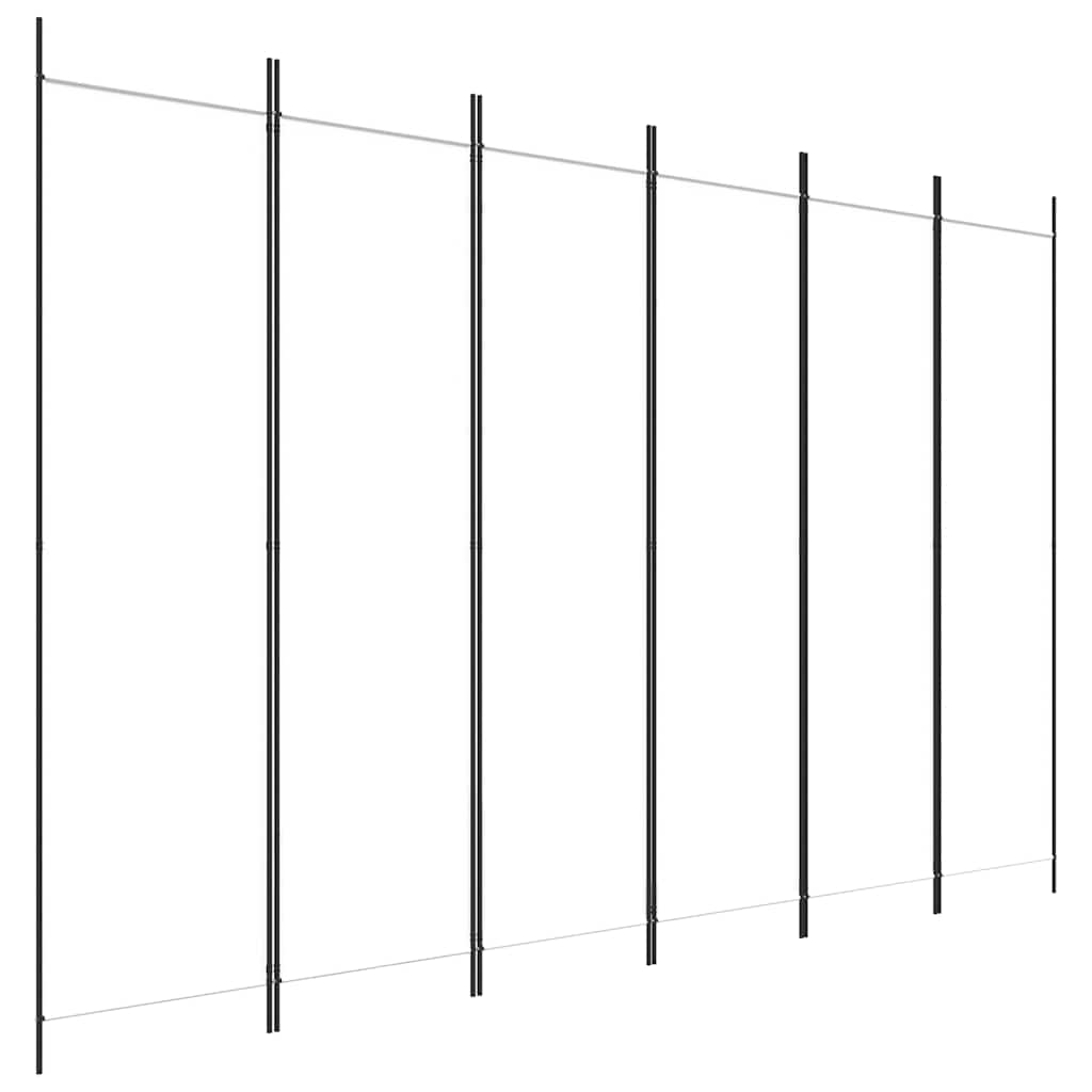 Biombo com 6 painéis 300x200 cm tecido branco