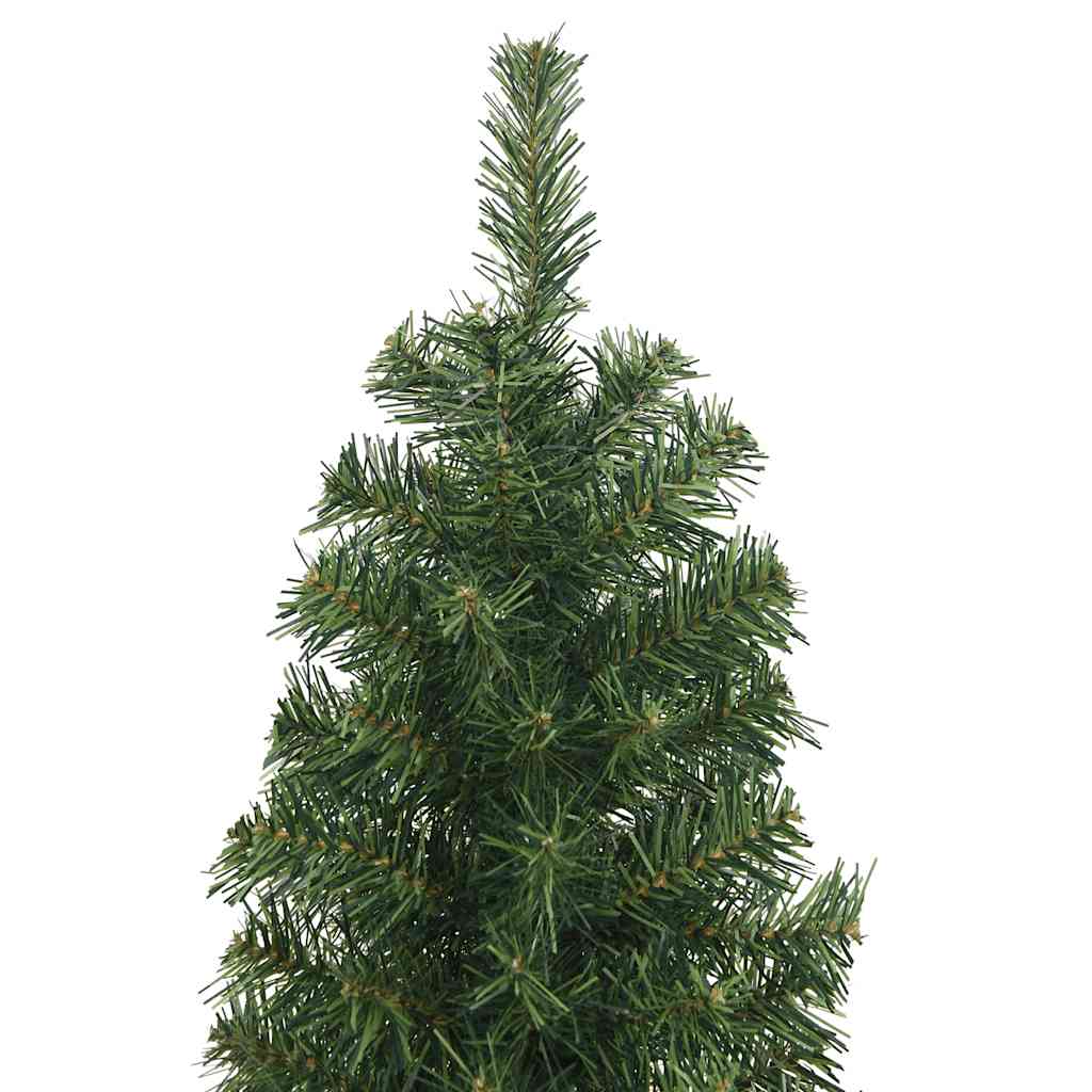 Árvore de natal artificial fina com suporte 180 cm PVC verde