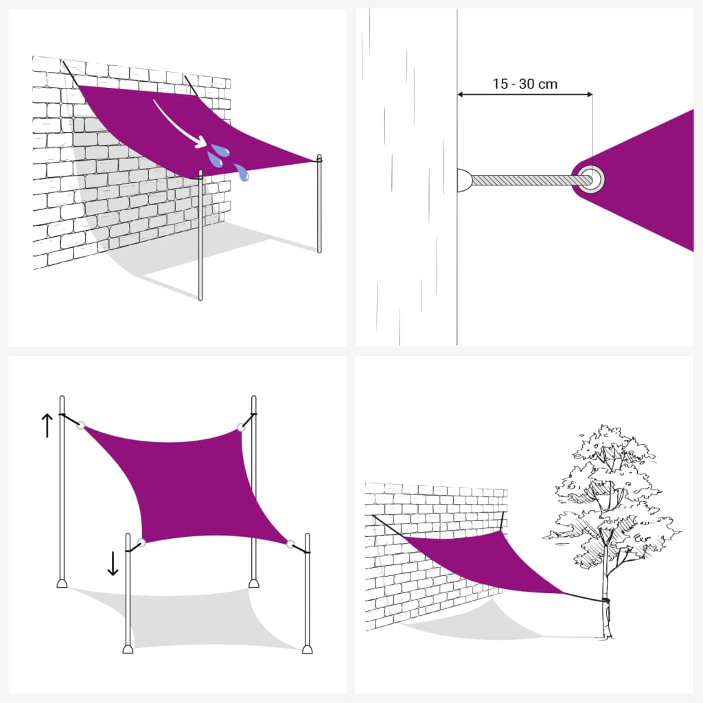 Para-sol estilo vela 160 g/m² 3x4x4 m pead antracite