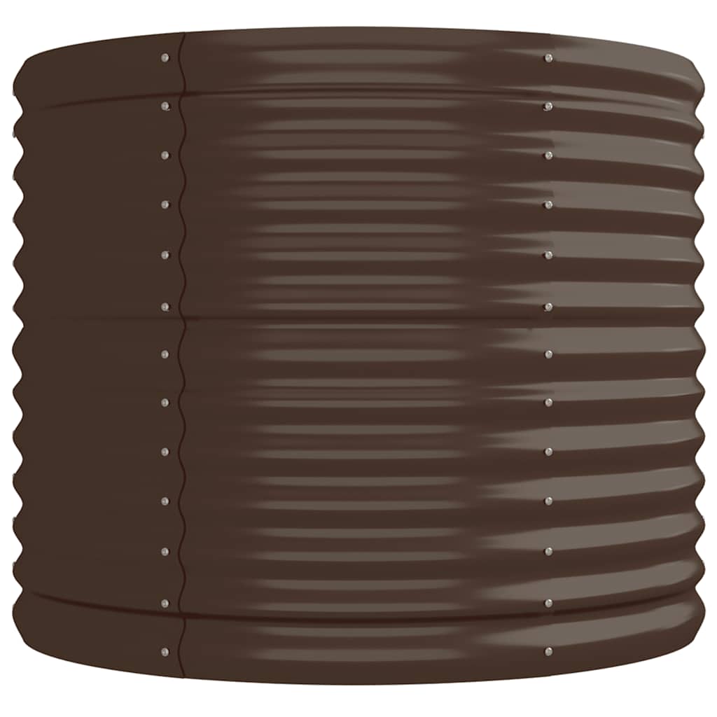 Canteiro elevado jardim 224x80x68cm aço galvanizado castanho