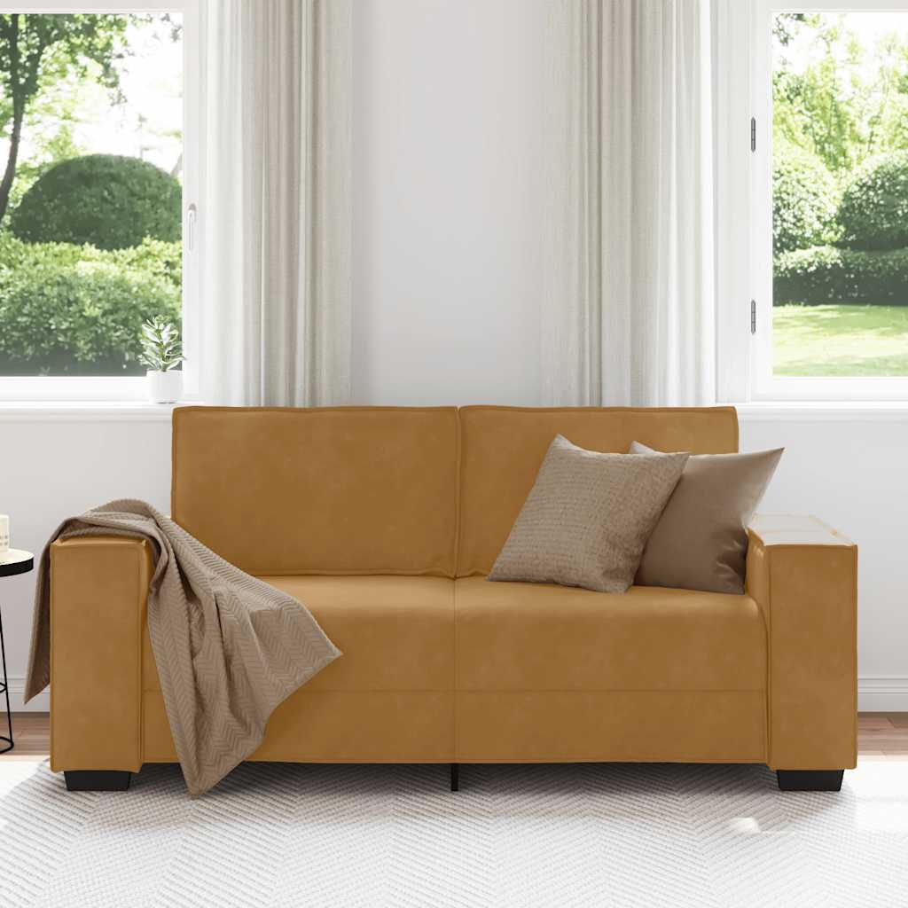 Sofá de 2 lugares marrom 180x78x84 cm em veludo