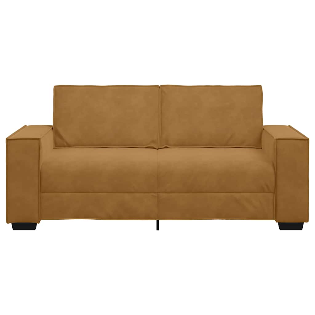 Sofá de 2 lugares marrom 180x78x84 cm em veludo