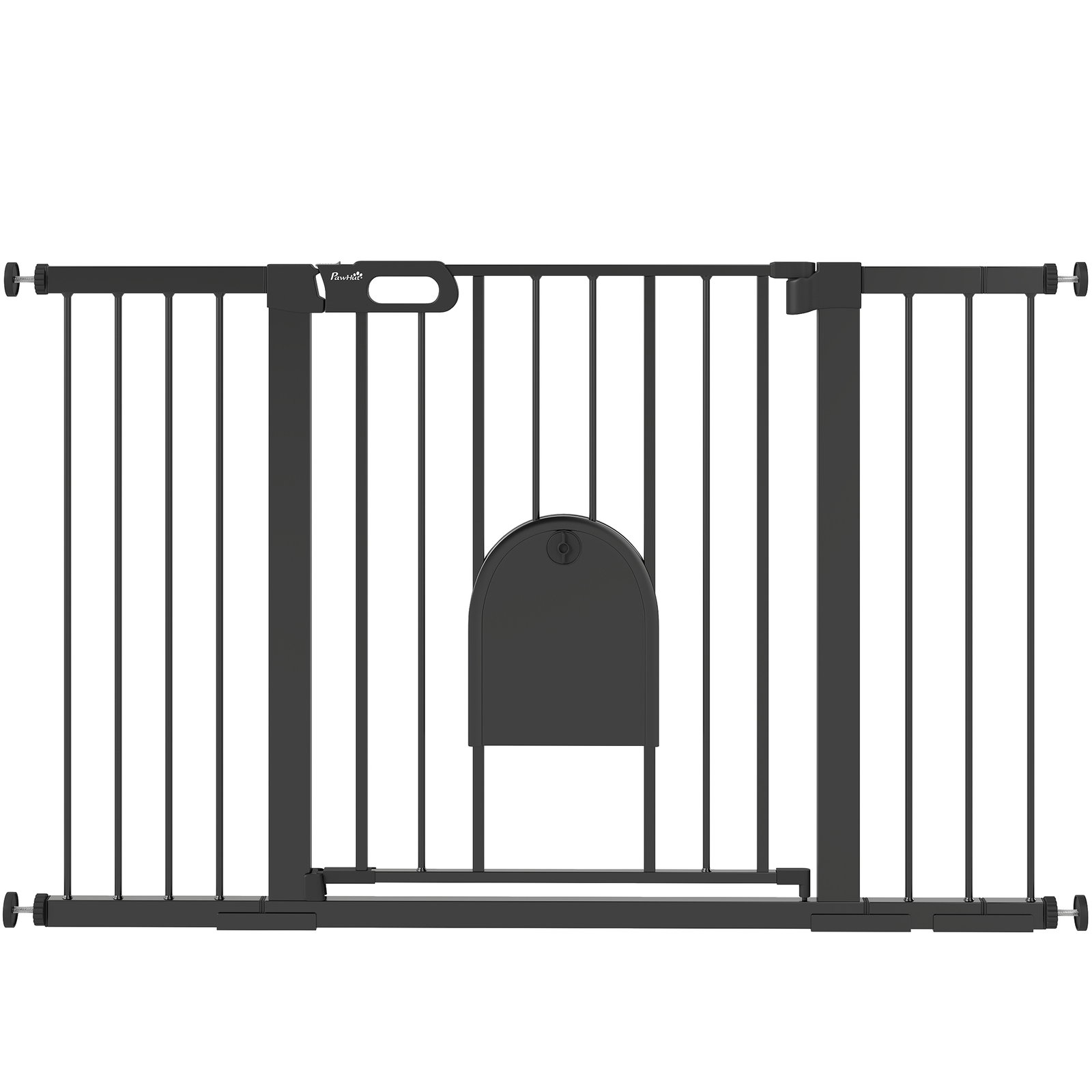 Barreira de segurança de animais de estimação para escadas e portas com aberturas de 75-131 cm com 3 extensões preto