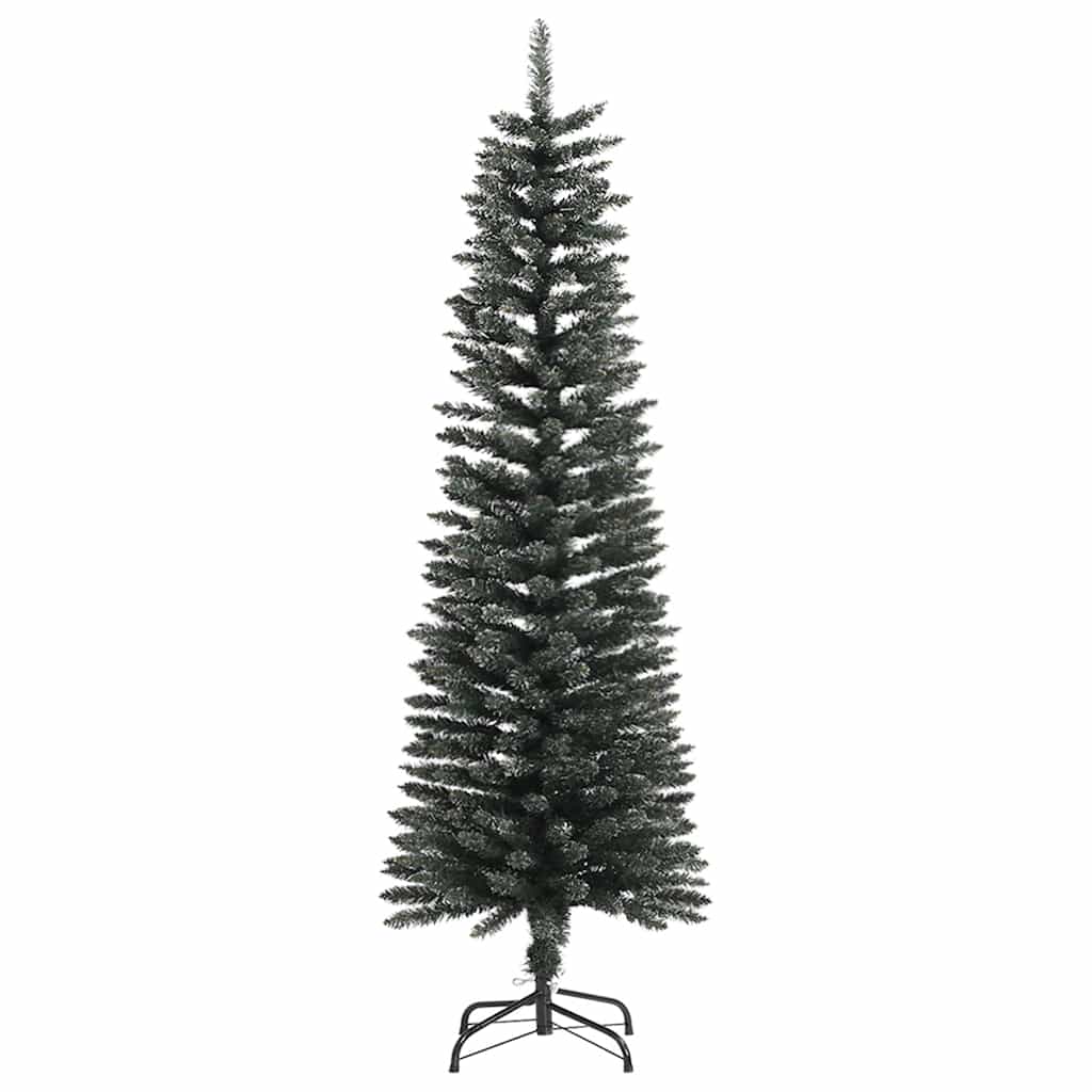 Árvore de natal artificial fina com suporte 150 cm PVC verde