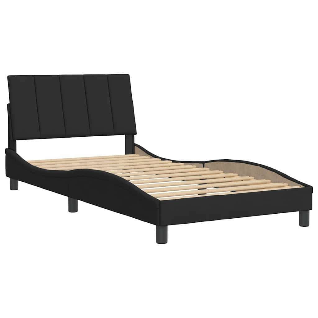 Estrutura de cama sem colchão hanko 100x200 cm veludo preto