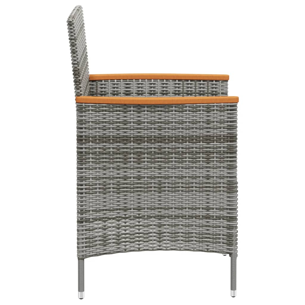 Cadeiras de jantar para jardim 2 pcs vime PE cinzento