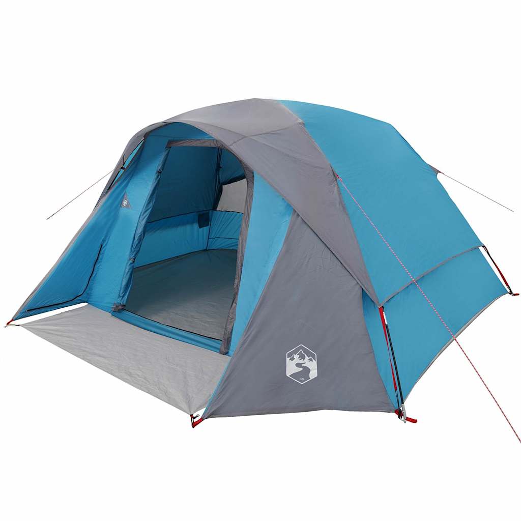 Tenda de campismo cabana para 4 pessoas impermeável azul