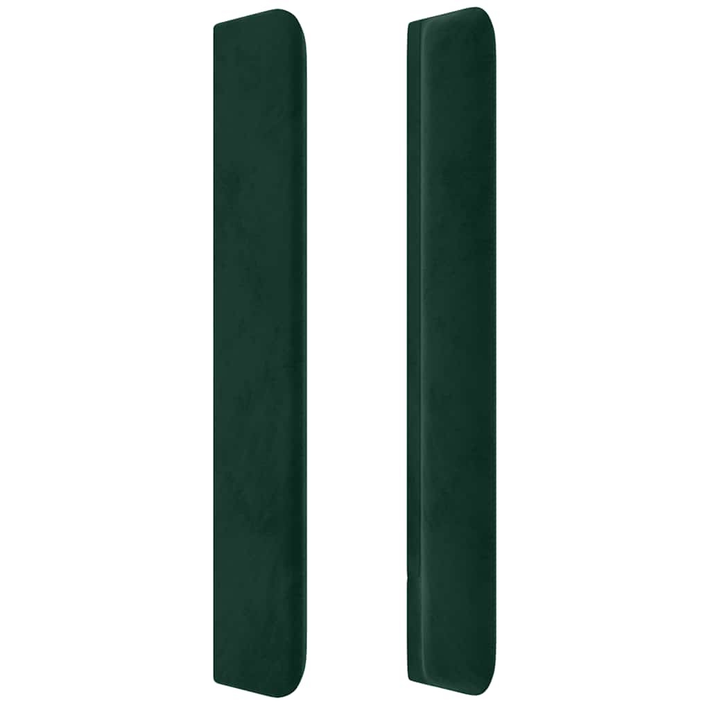 Cabeceira cama c/ abas veludo 103x16x118/128 cm verde-escuro