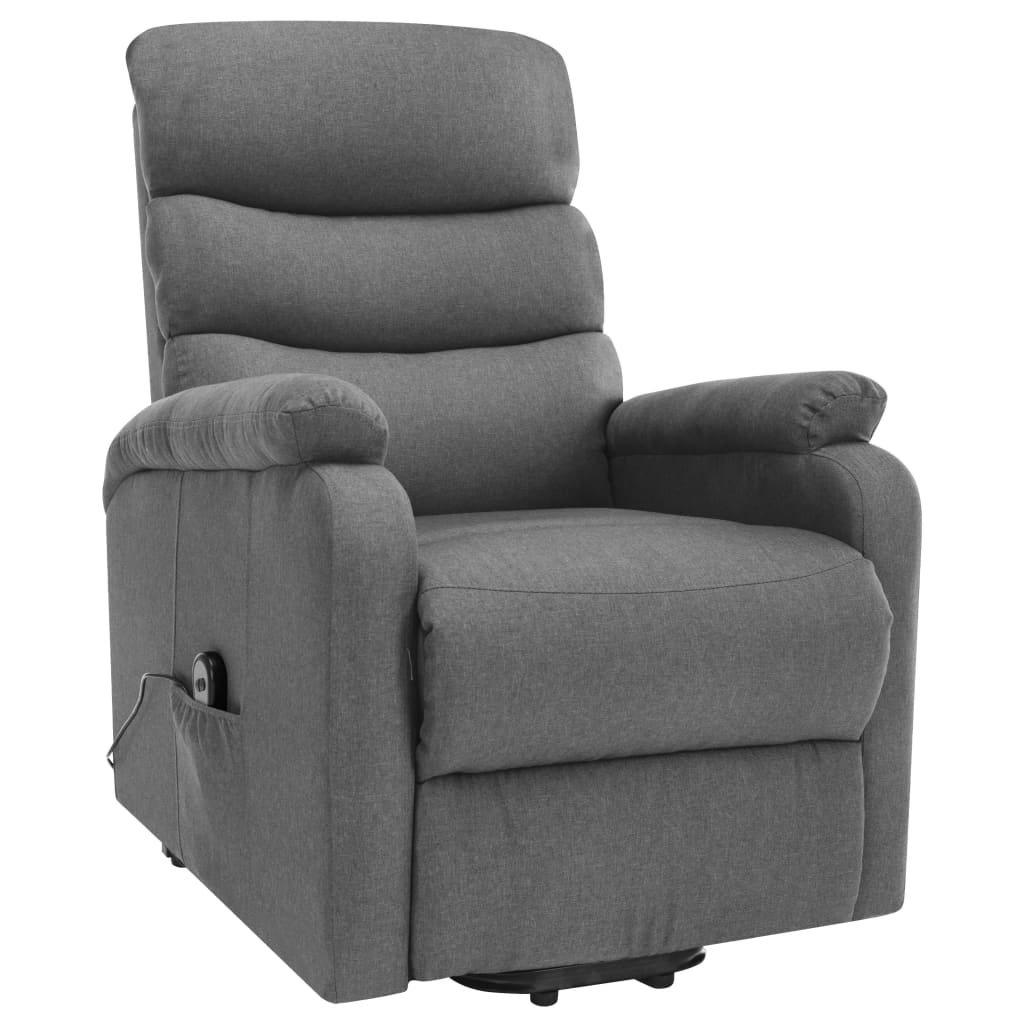 Poltrona elevatória de massagens tecido cinzento-claro