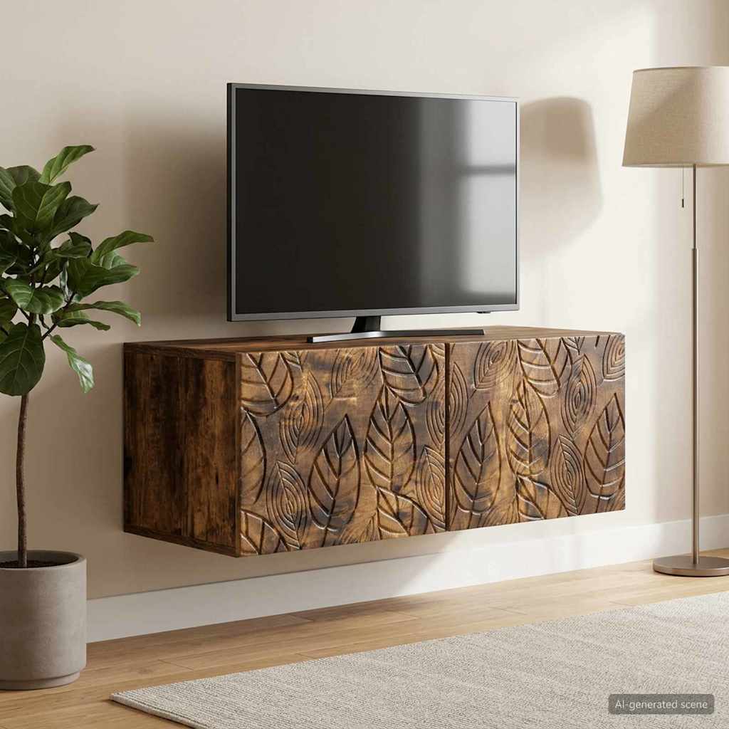Gabinete de TV de parede 78,5 x 41 x 30 cm carvalho fumado