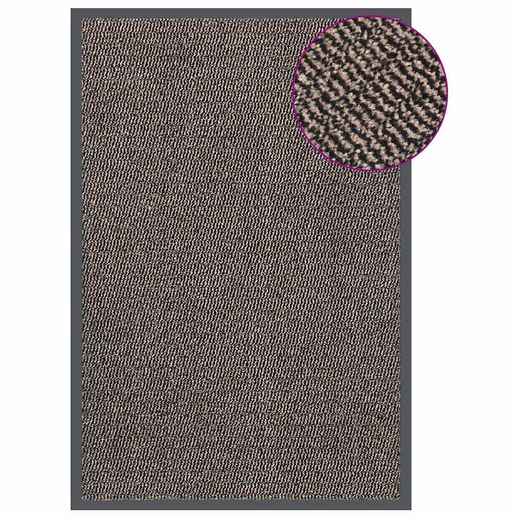 Tapete de entrada tufado 80x120 cm castanho-escuro