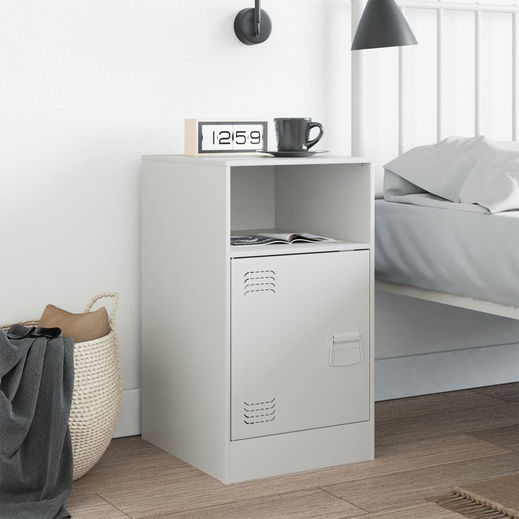 Mesa de cabeceira 34,5x39x62 cm aço branco