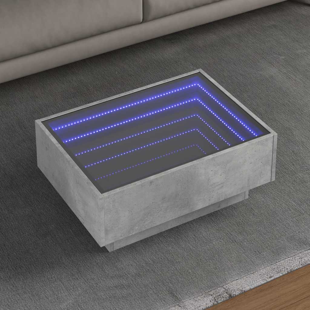 Mesa de centro c/ leds 70x50x30 cm derivados de madeira