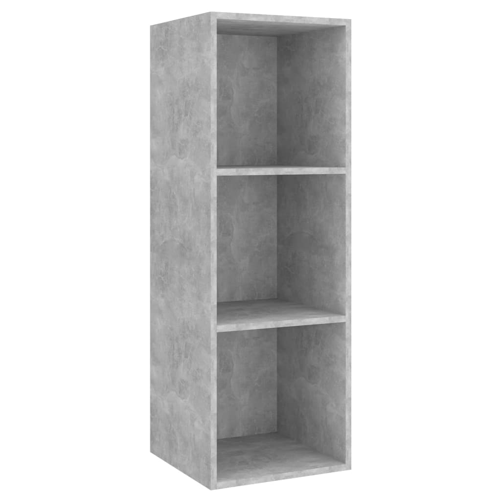 3 Pcs conjunto de móveis de TV contraplacado cinzento cimento