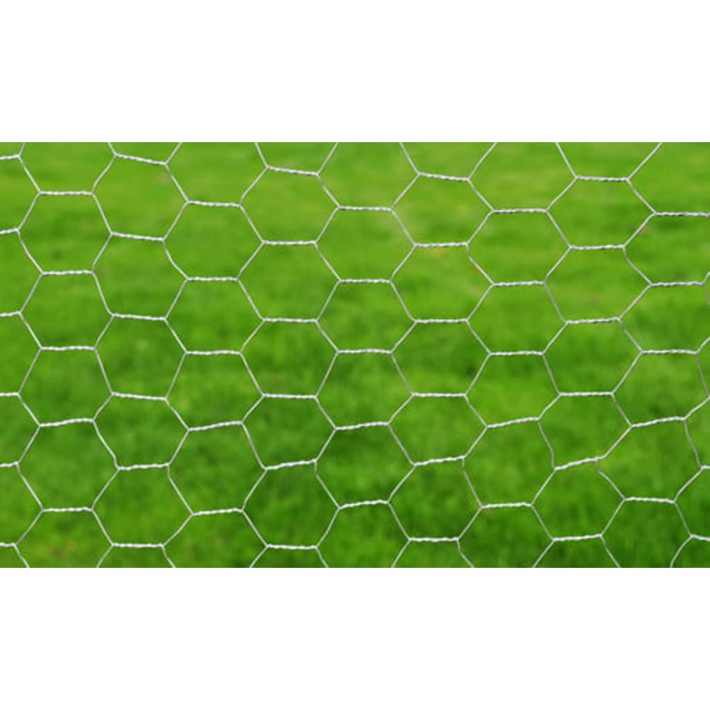 Rede de arame p/ galinheiro 25x0,5 m aço galvanizado prateado