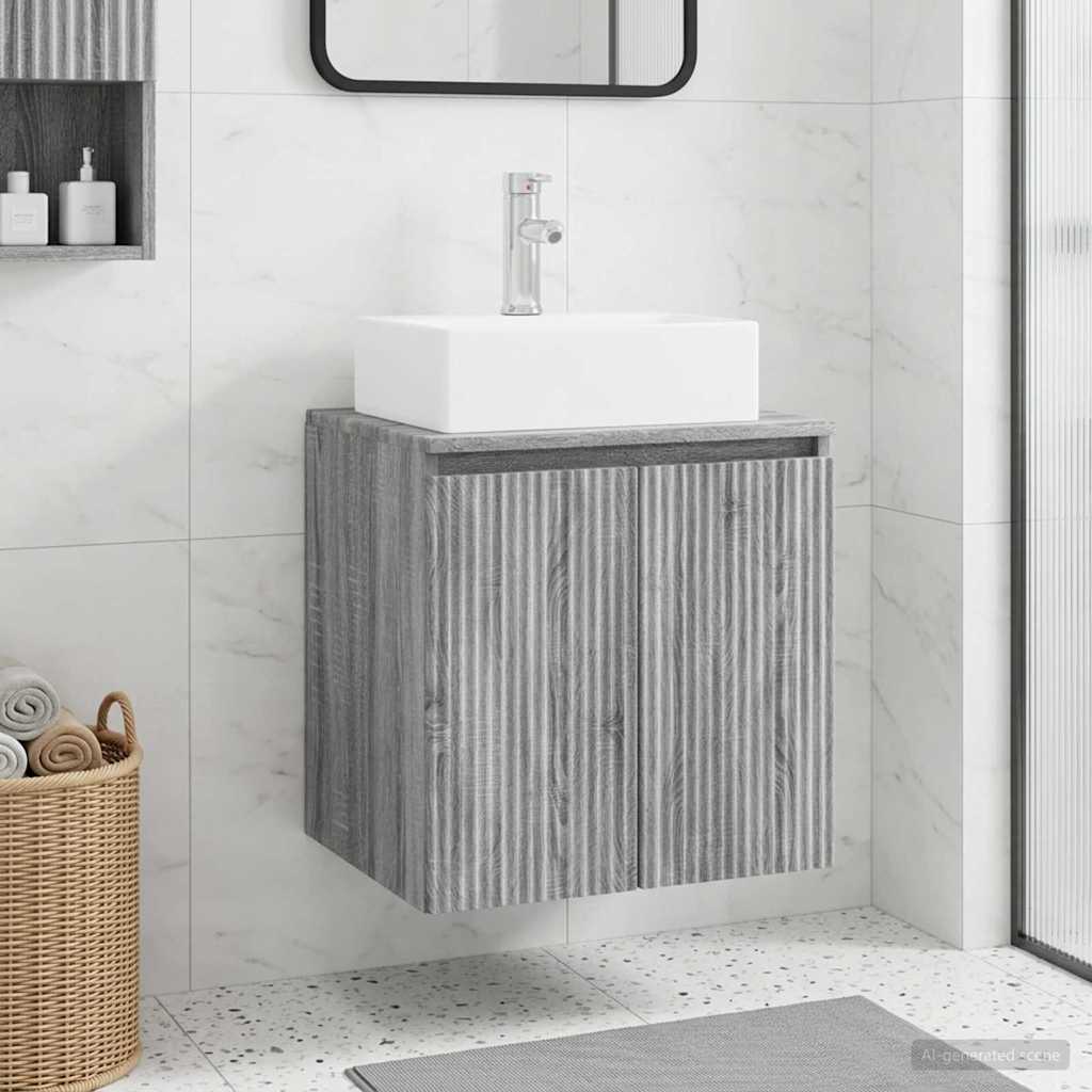 Vaidade com pia suspensa sonoma cinzento 49,5 x 41 x 62,5 cm